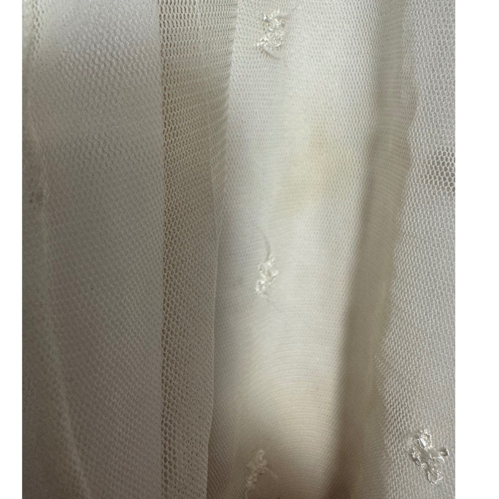 90s Vintage Rabbit‎ Rabbit Rabbit Designs Mesh Maxi Dress Women S/M White Floral - Picture 5 of 11